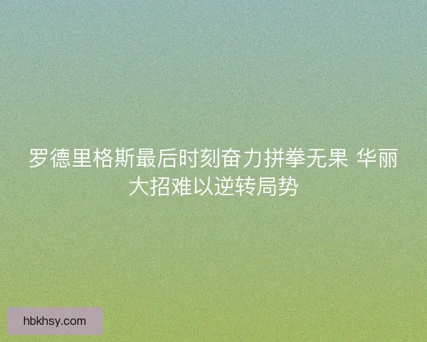 罗德里格斯最后时刻奋力拼拳无果 华丽大招难以逆转局势
